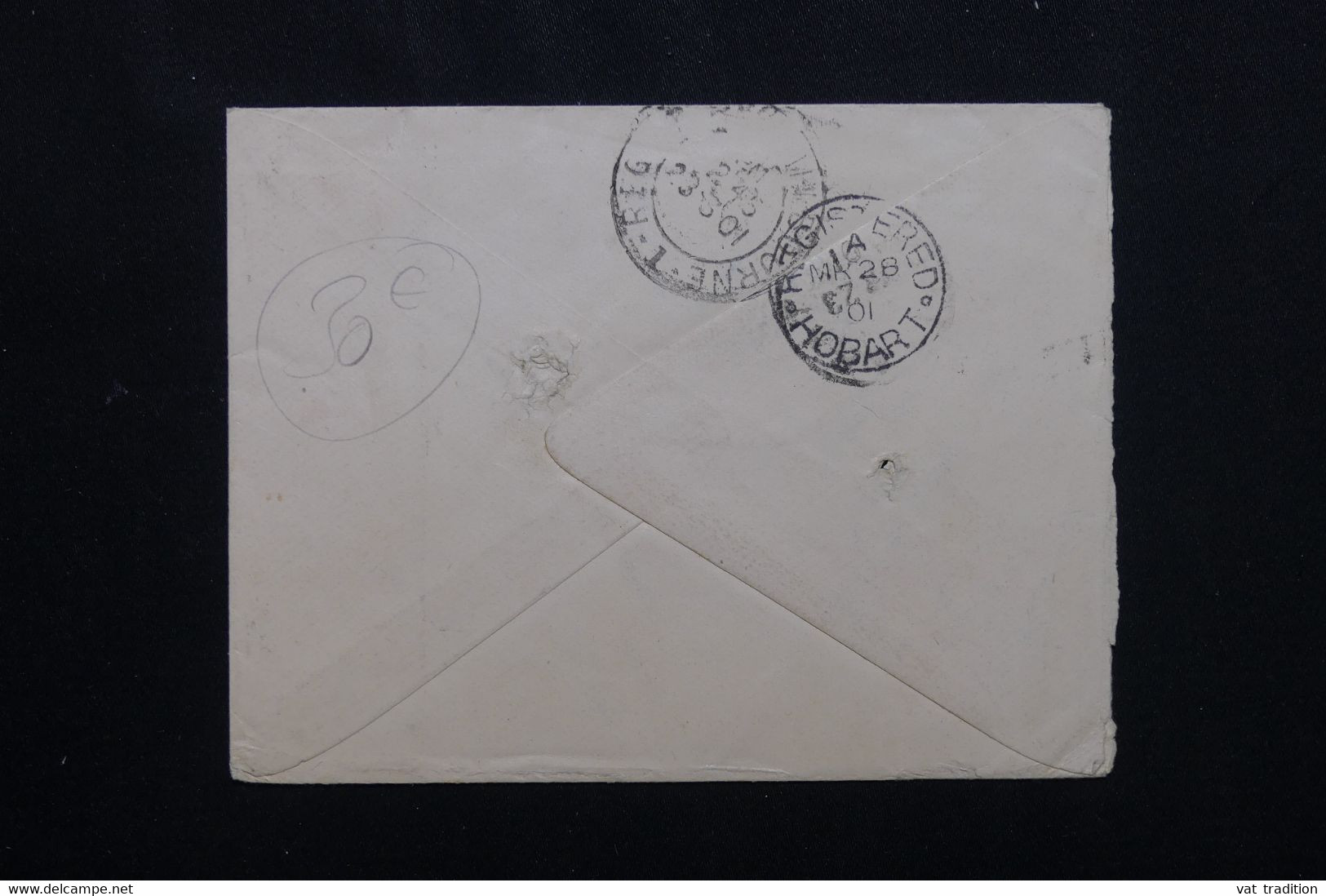 AUSTRALIE / VICTORIA - Enveloppe De Pitfield Plains En Recommandé Pour Hobart En 1901 - L 72116 - Brieven En Documenten