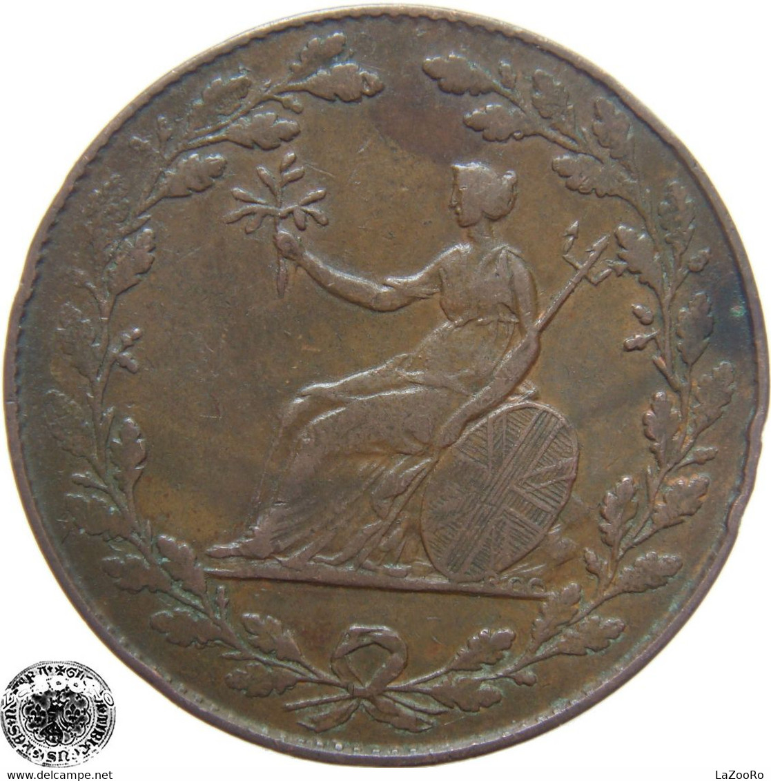 LaZooRo: Great Britain Brutus 1/2 Penny 1809/10 VF / XF - Aussenhandelswährungen, Testprägungen, Gegenstempel U.a.