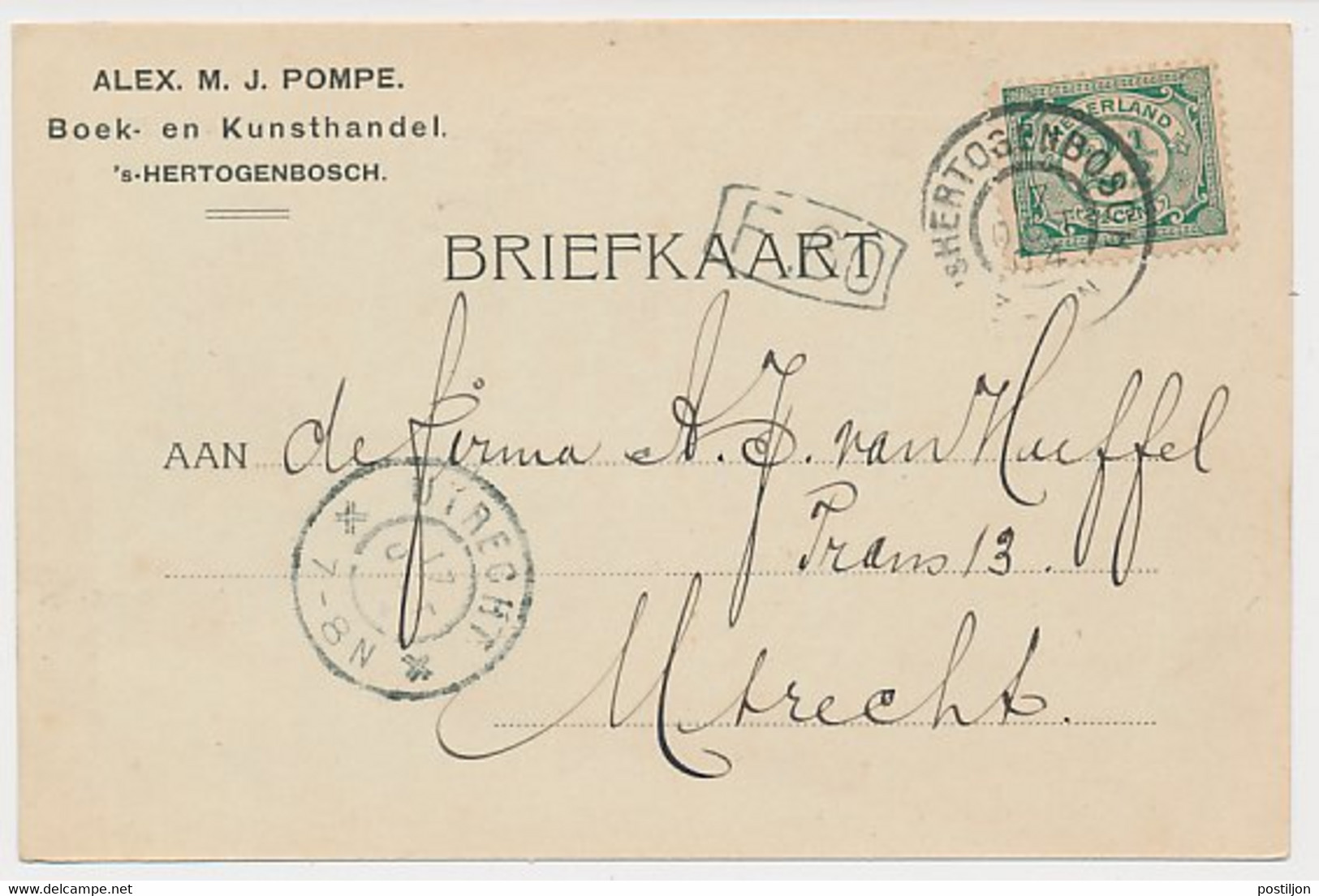 Firma Briefkaart S Hertogenbosch 1904 - Boek- Kunsthandel - Non Classés