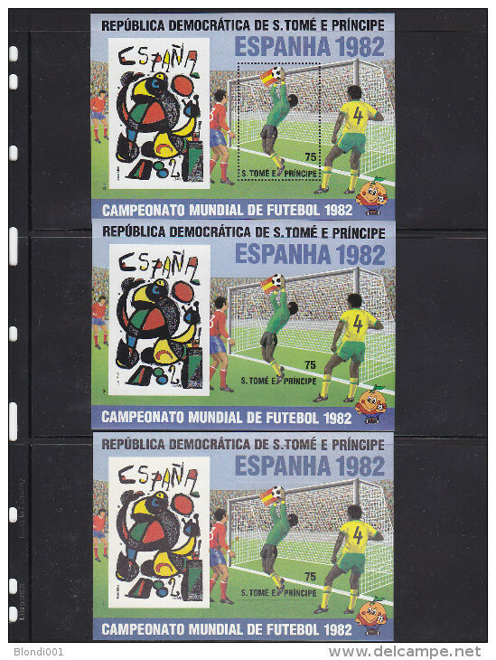 Soccer World Cup 1982 - SAO TOME - S/S Perf. + Imperf. + Proof MNH** - 1982 – Espagne