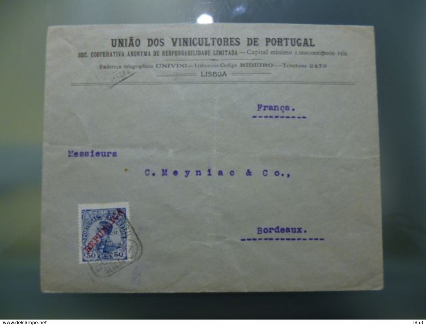 D.MANUEL II C/ SOB REPÚBLICA - UNIÂO DOS VINICULTORES DE PORTUGAL - Covers & Documents