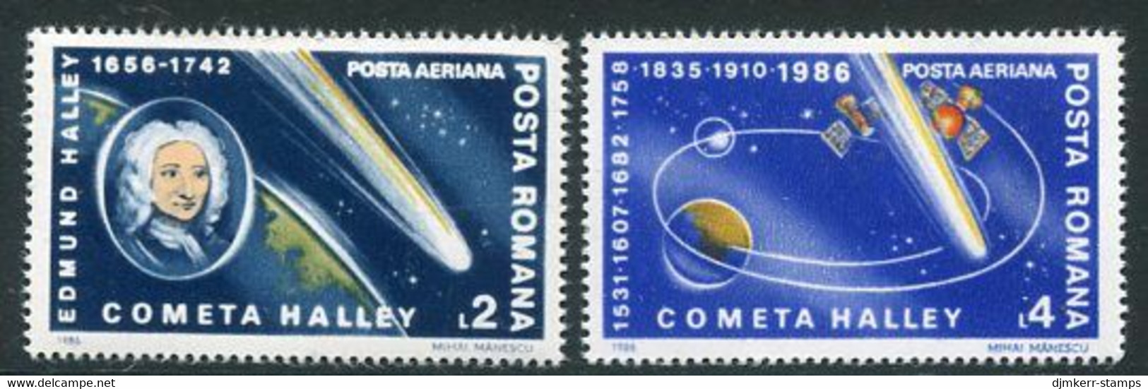 ROMANIA 1986 Halley's Comet MNH / ** .  Michel 4228-29 - Ungebraucht