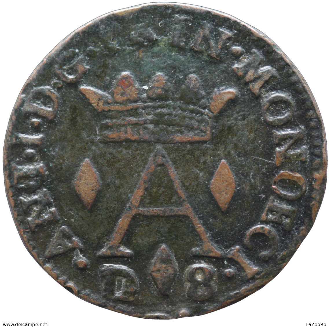 LaZooRo: Monaco 8 Deniers 1720 VF / XF Very Rare - 1505-1795 Da Luciano I A Sant'Onorato III