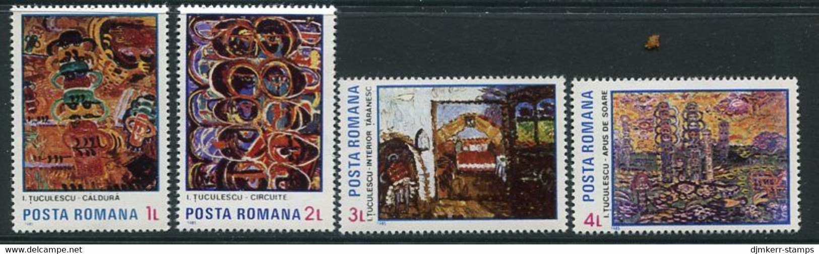 ROMANIA 1985 Tuculescu Paintings MNH / ** .  Michel 4155-58 - Unused Stamps