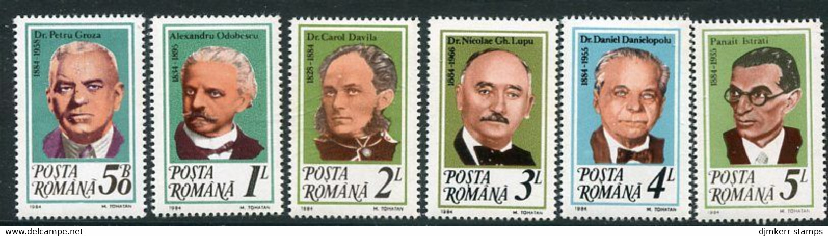 ROMANIA 1984 Personalities MNH / **    Michel 4108-113 - Nuevos