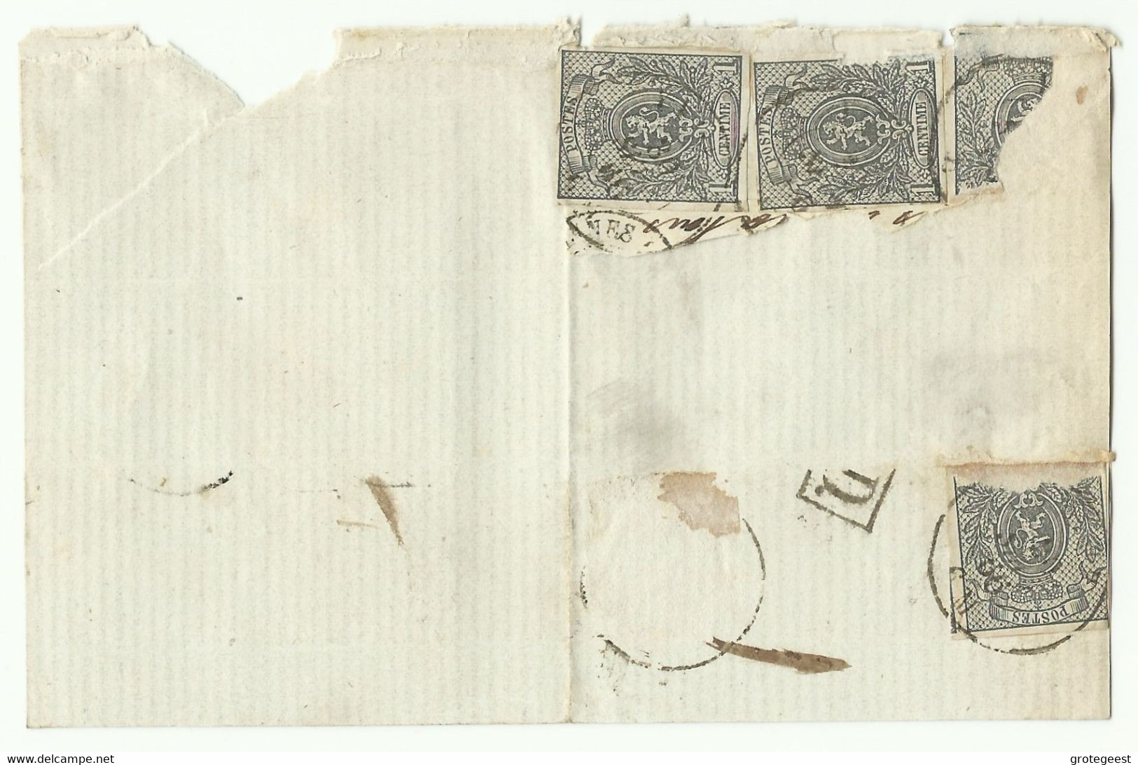 Imprimé Partiel Avec 2 Tp N°22 + 2 Autres Défectueux, Obl. Dc DINANT (de MOULINS) Le 27 Septmebre 1866  + Griffe Enc P.D - 1866-1867 Coat Of Arms