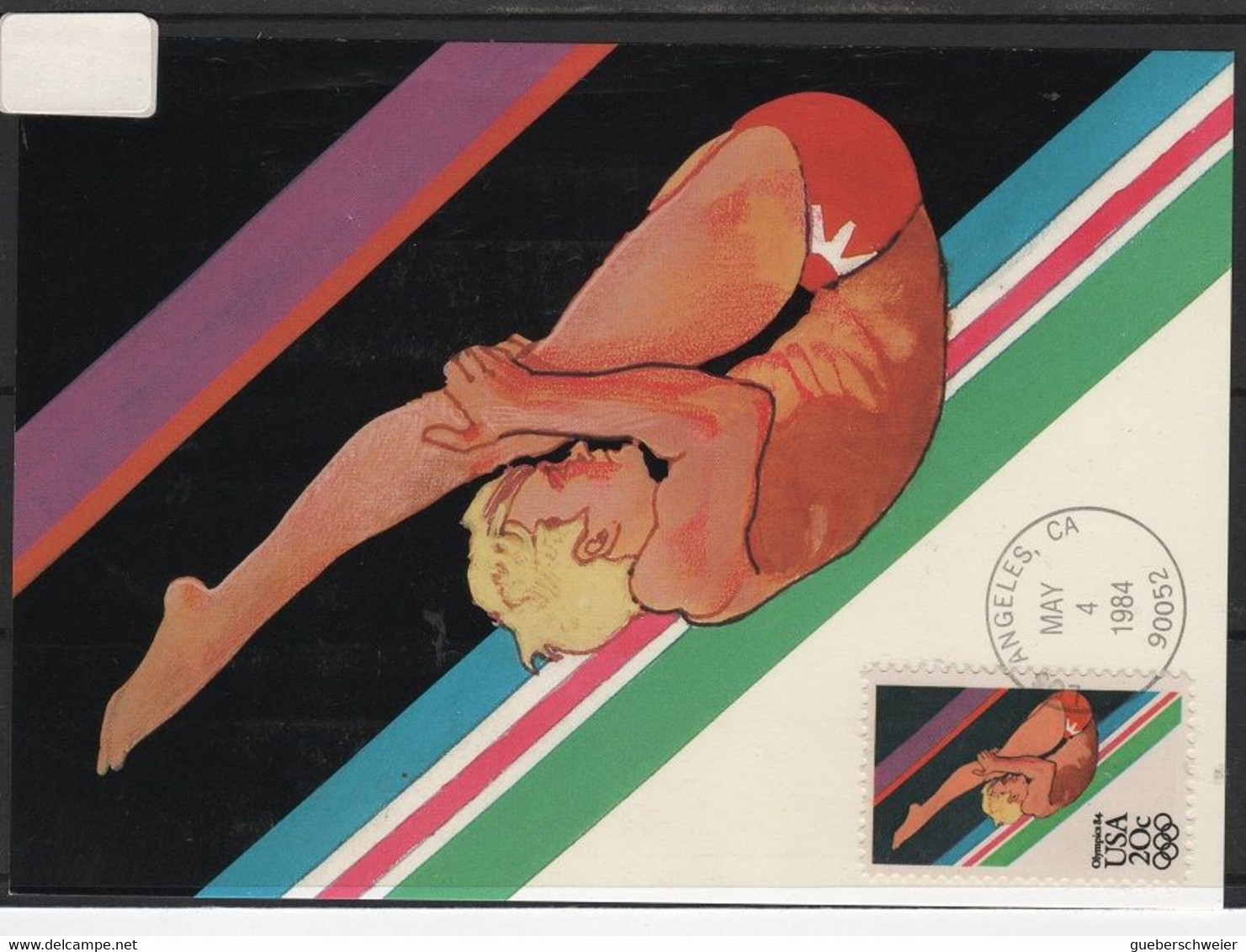 JO84/E11 - ETATS-UNIS Carte Maximum Jeox Olympiques 1984 Plongeon - Cartes-Maximum (CM)