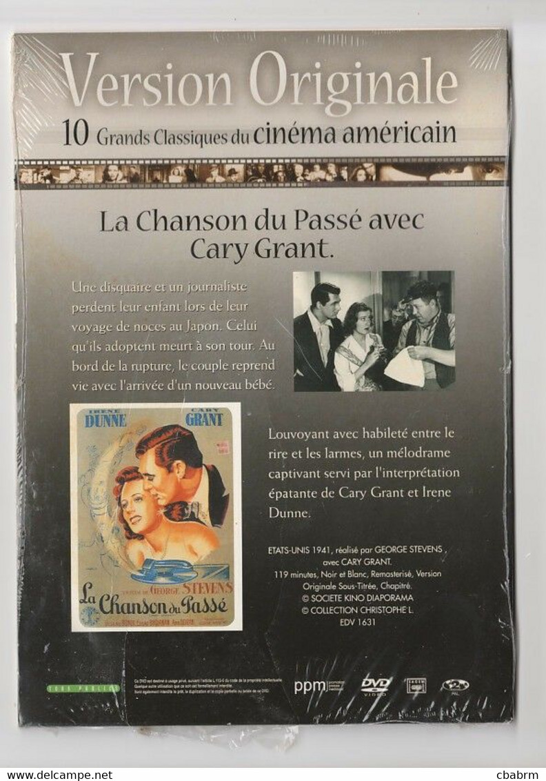 DVD LA CHANSON DU PASSE De George STEVENS Avec CARY GRANT Et IRENE DUNNE - Classiques