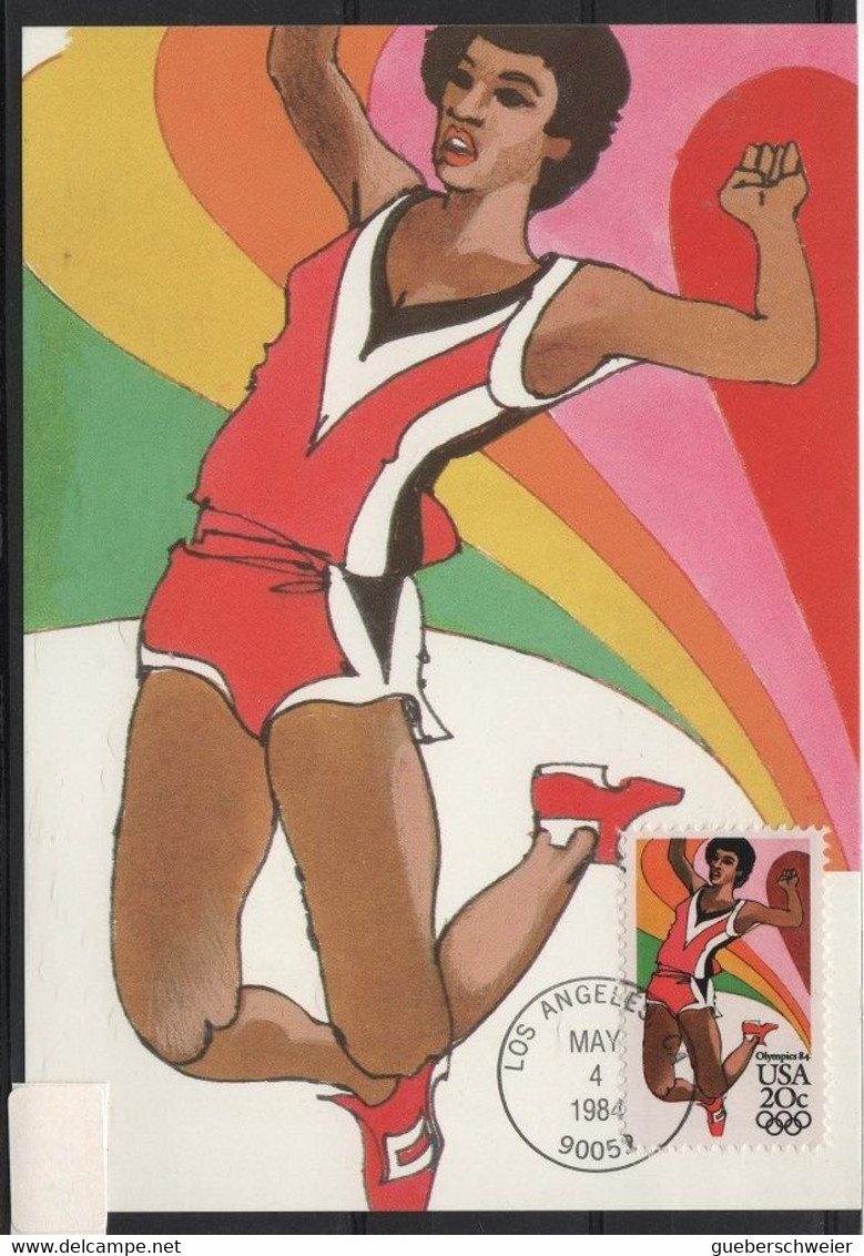 JO84/E19 - ETATS-UNIS Carte Maximum Jeux Olympiques 1984 Saut En Longueur - Maximumkaarten