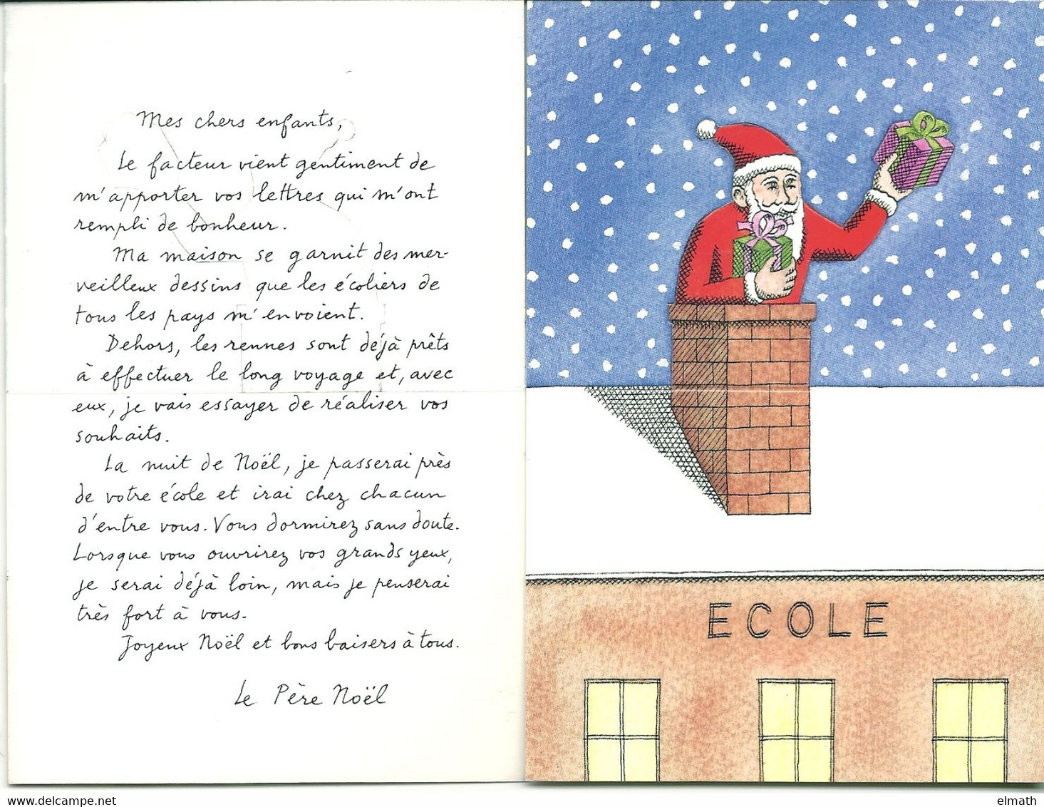 CARTE POSTALE NOEL ENVOYEE AUX ENFANTS PAR LE SECRETARIAT DU PERE NOEL - Santa Claus