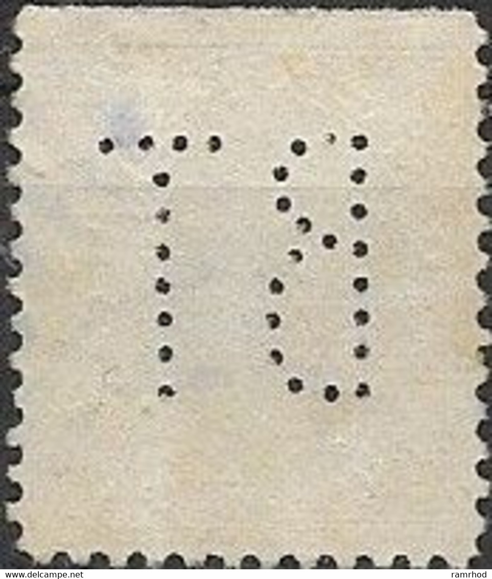 CANADA 1912 King George V - 3c Brown FU PERFIN MARKED 'BT' - Perforadas