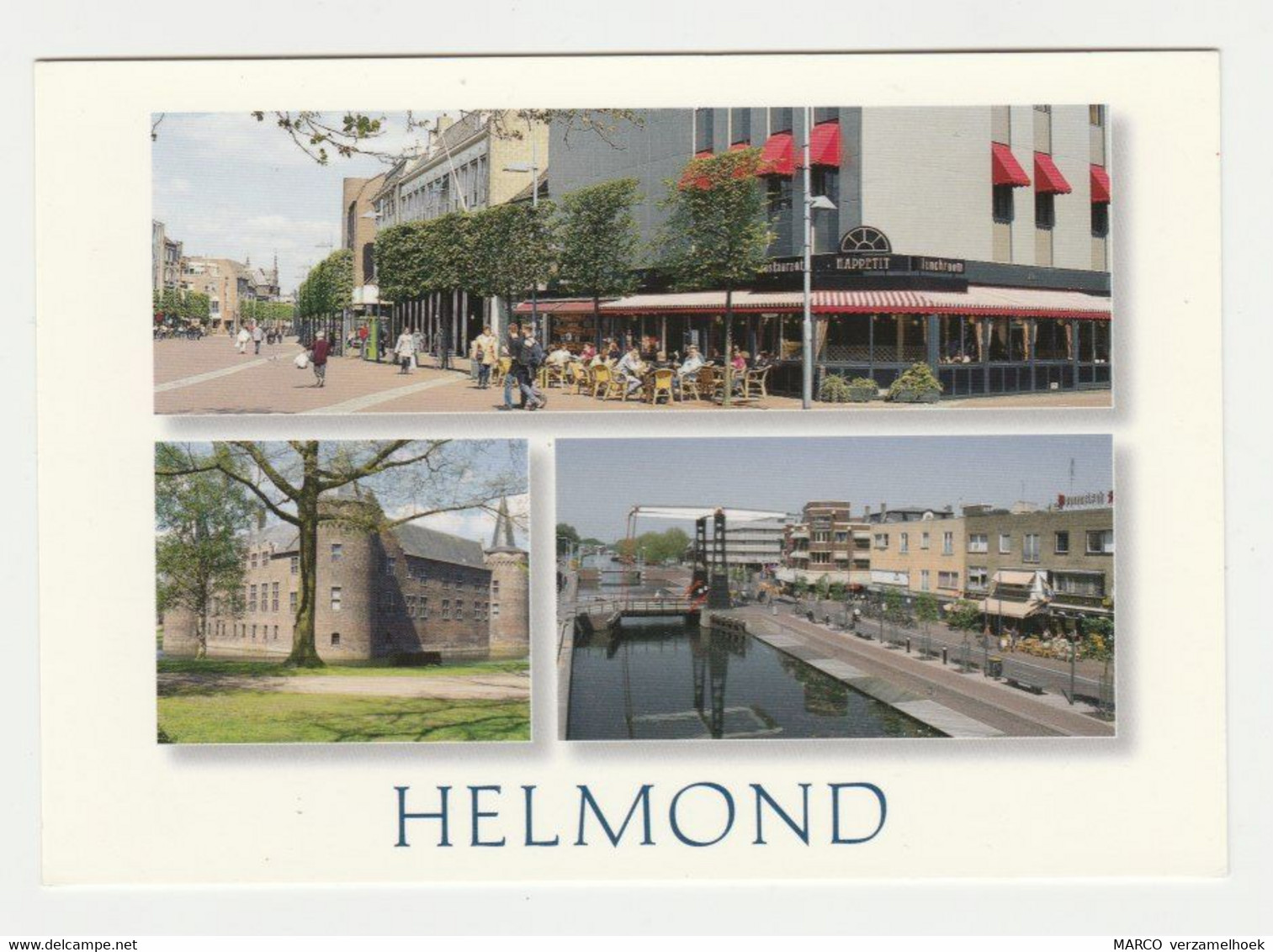 Postcard-ansichtkaart Kasteel-raadhuis-happetit-markt HELMOND (NL) - Helmond