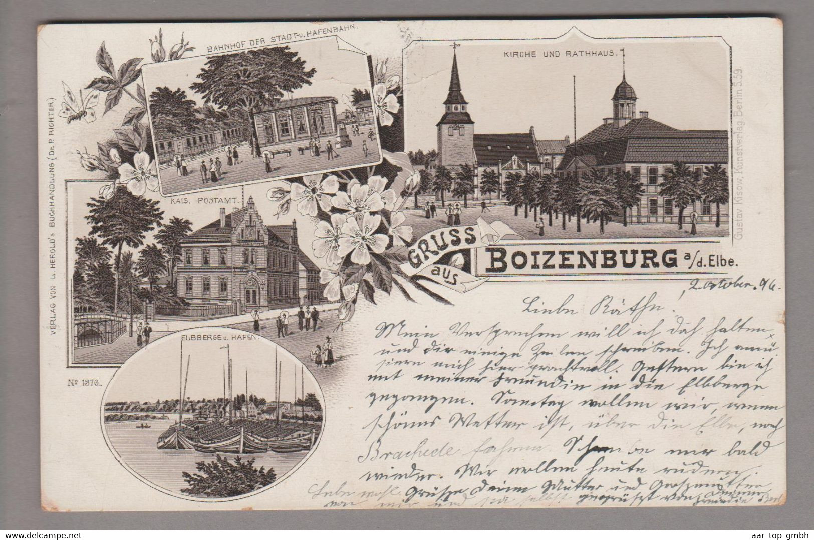 AK DE Meck.Vp. Boizenburg A.d.Elbe 1896-10-03 Litho A.Herold's # 1876 - Boizenburg