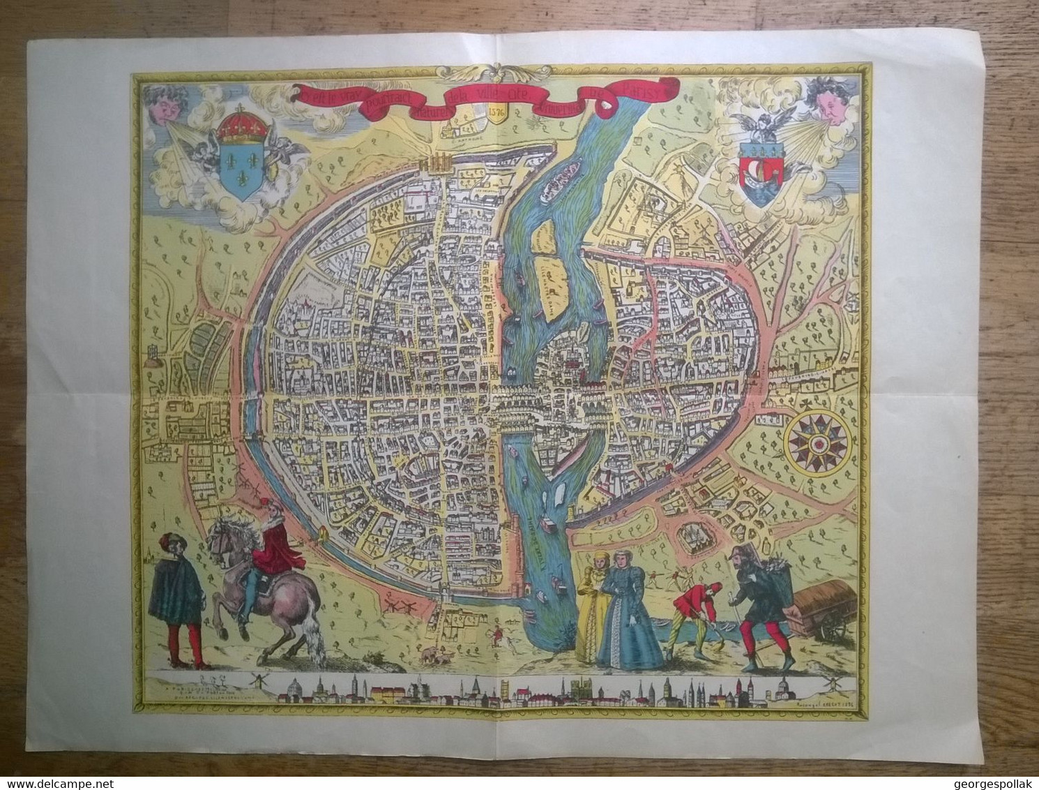 Carte Couleur PARIS En 1576. - Cartes Géographiques