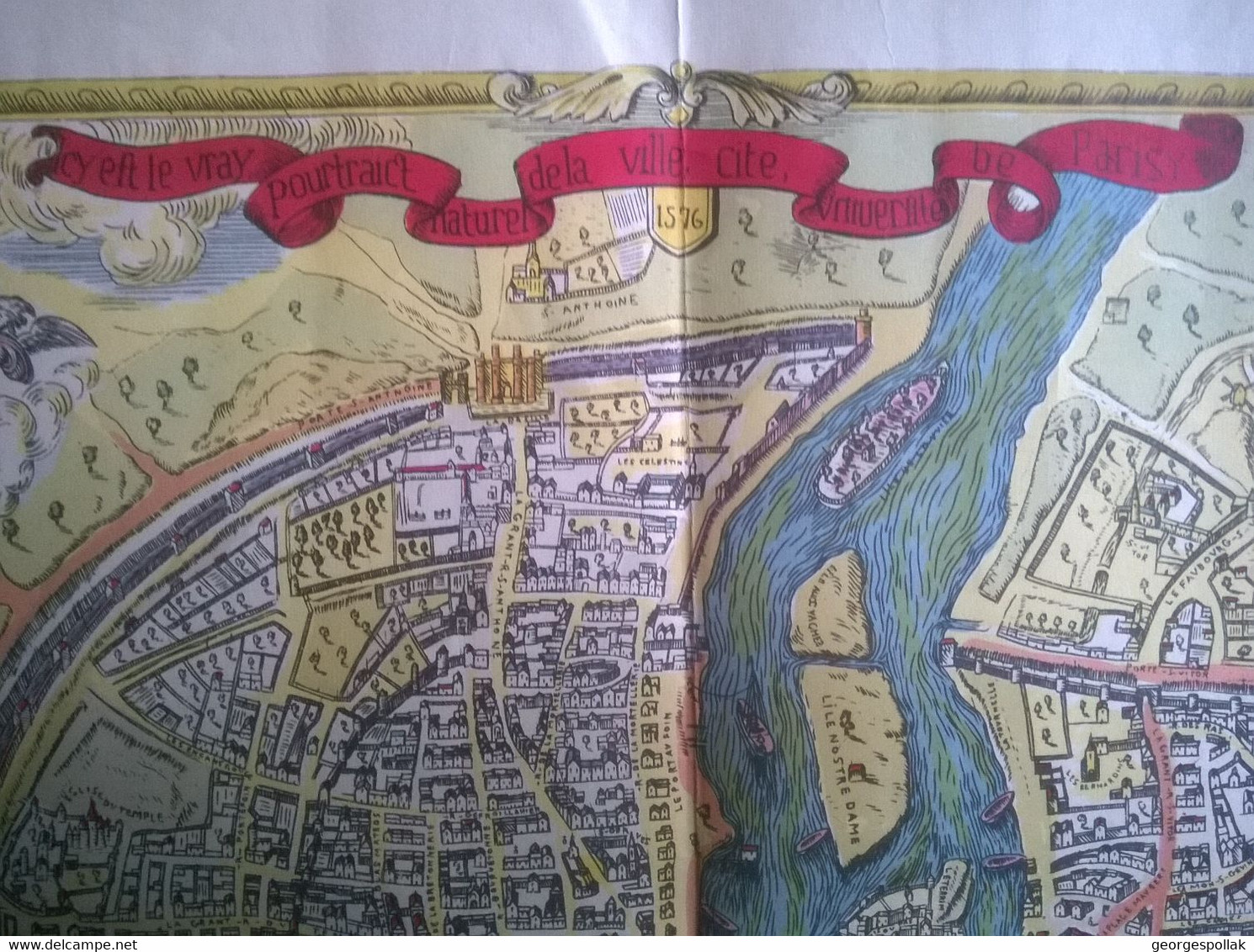 Carte Couleur PARIS En 1576. - Cartes Géographiques