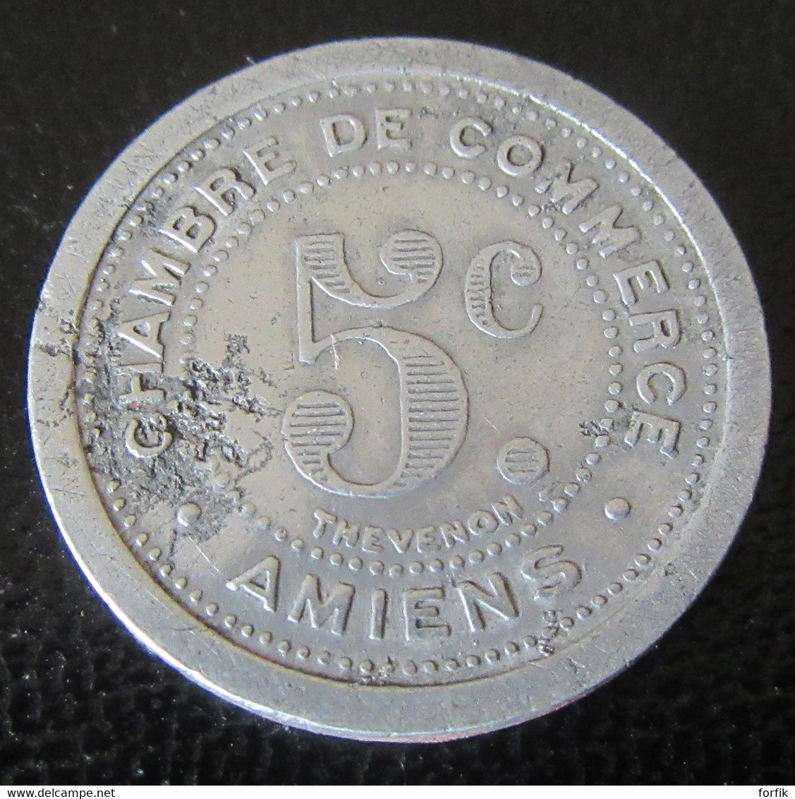 Achat Immédiat - France - Jeton Monétaire 5 Centimes Chambre De Commerce D'Amiens 1921 En Aluminium - Monetary / Of Necessity