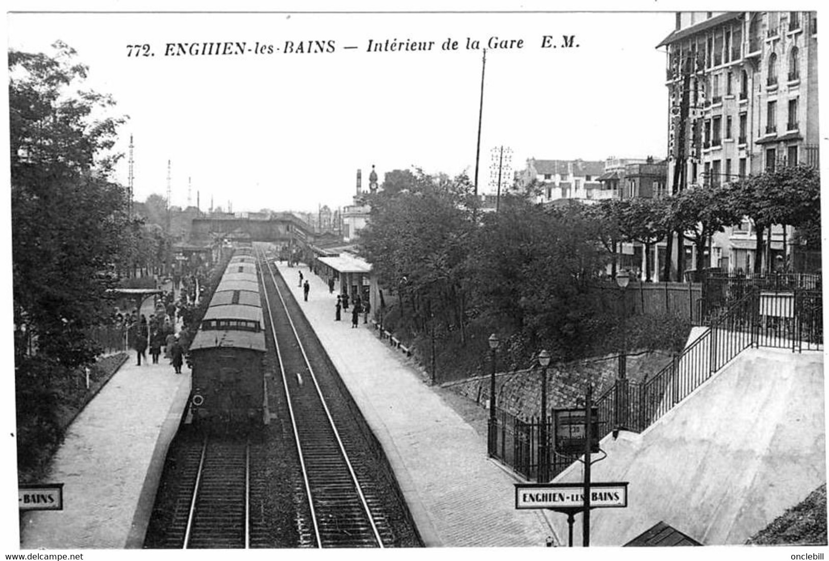 Enghien Les Bains Val Oise Train En Gare 1930 état Superbe TOP - Enghien Les Bains