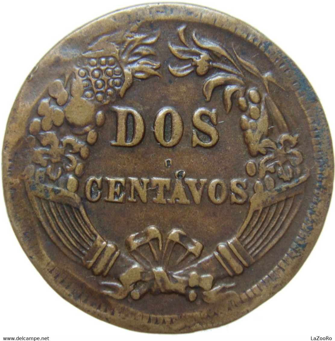 LaZooRo: Peru 2 Centavos 1878 VF - Peru