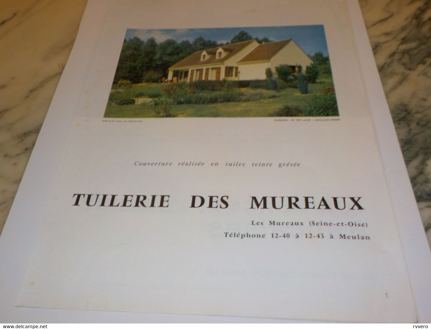 ANCIENNE  PUBLICITE TUILERIES DES MUREAUX 1968 - Other & Unclassified