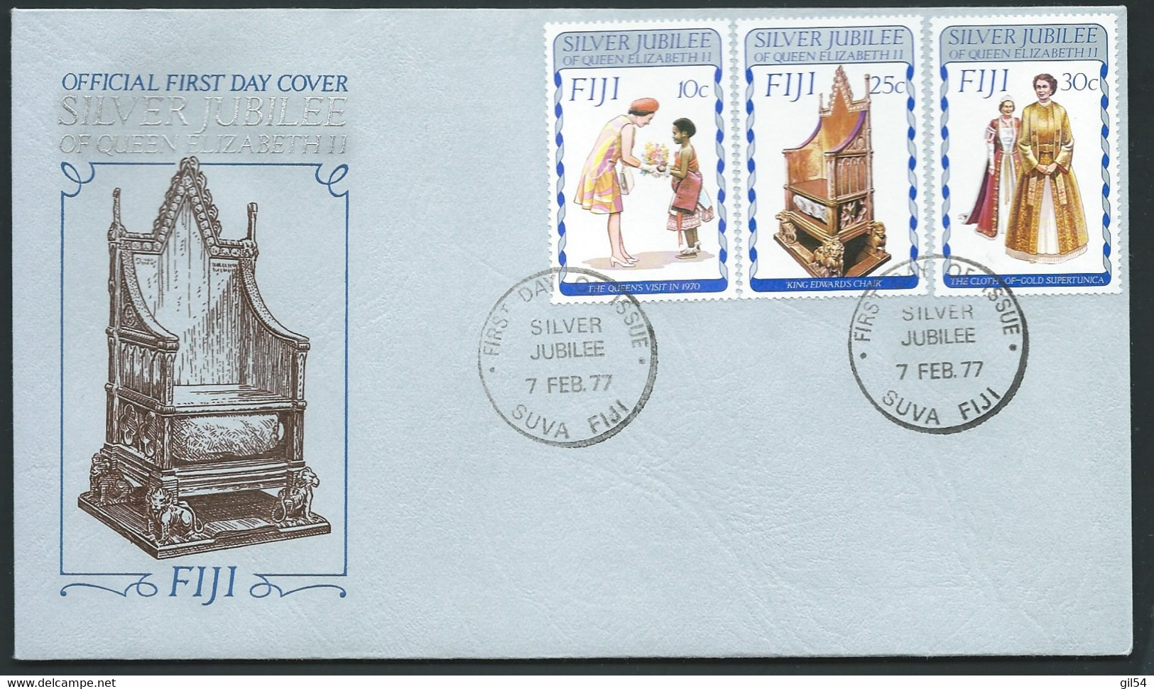 Fidji  - The Queen Silver Jubilee - 7/02/1977 - N° 536 à 538 -  Lp31105 - Fidji (1970-...)