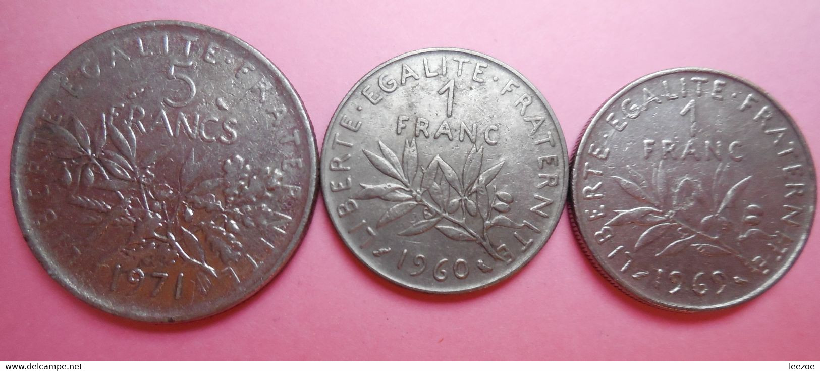 Pièce De Monnaie Française 5 Francs Et 1 Franc - Andere & Zonder Classificatie