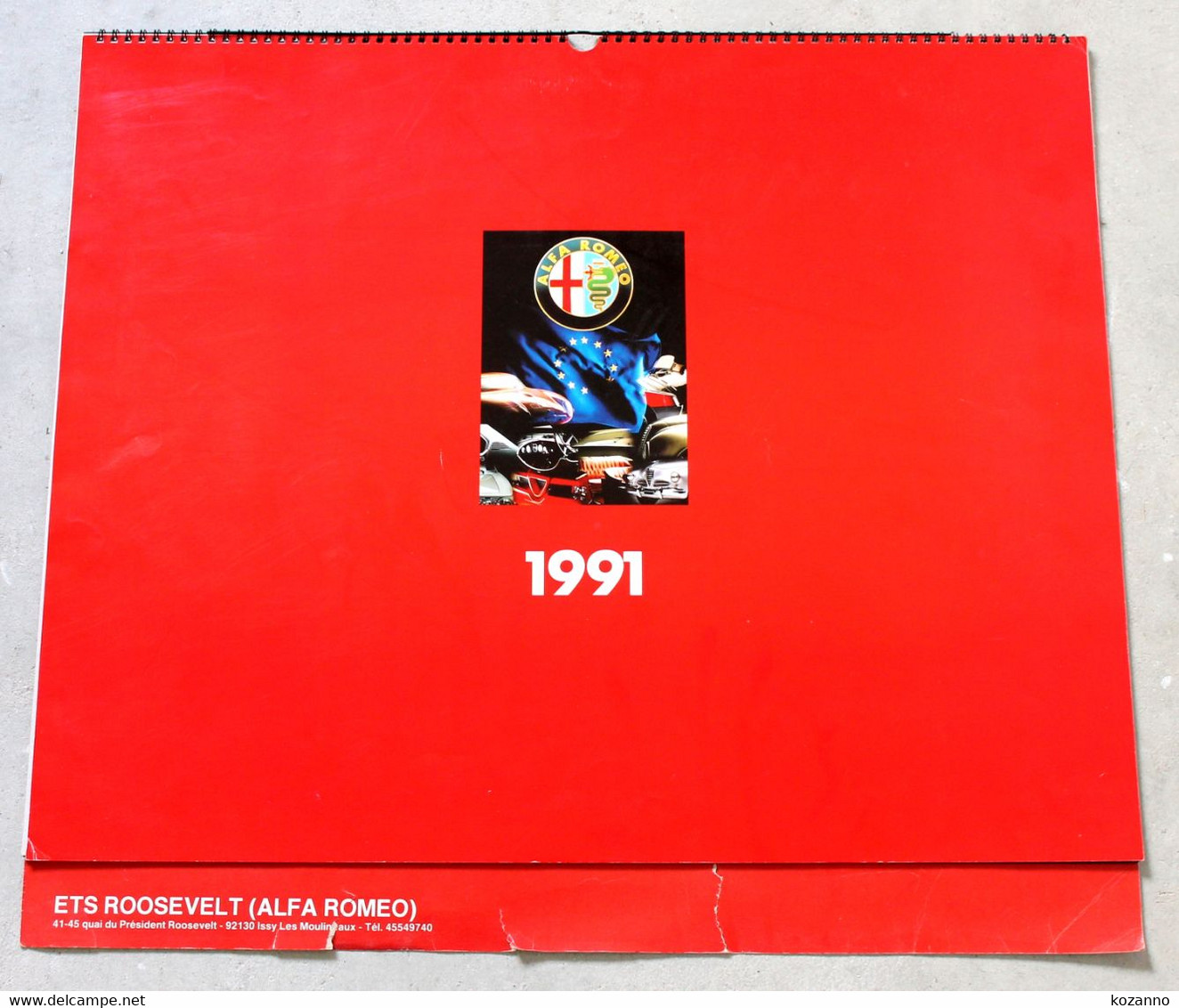 ANCIEN GRAND CALENDRIER ALFA ROMEO 1991 ETS ROOSEVELT TRES JOLIE PHOTOS 61x54 Cm - Catalogues & Prospectus