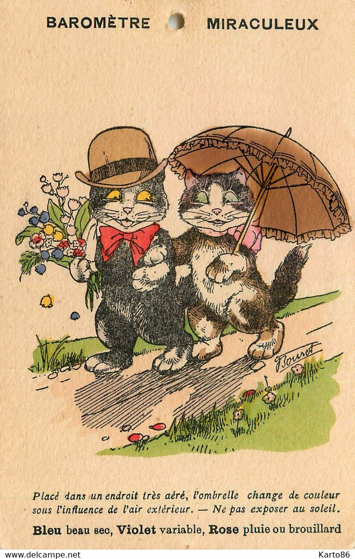 Germaine BOURET * Illustrateur * Baromètre Miraculeux * Chats Humanisés * Chat Cat Cats Katze - Bouret, Germaine
