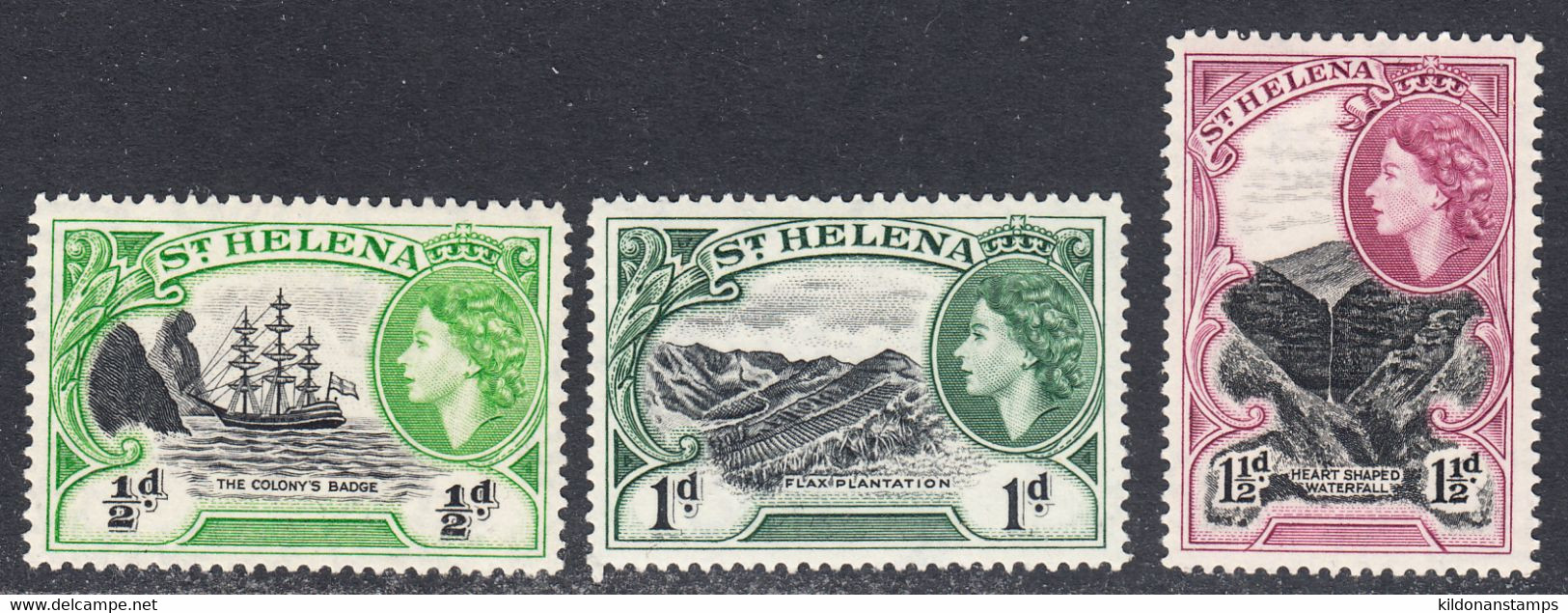 Saint Helena Island 1953-59 Mint Mounted, Sc# ,SG 153-155 - Isla Sta Helena