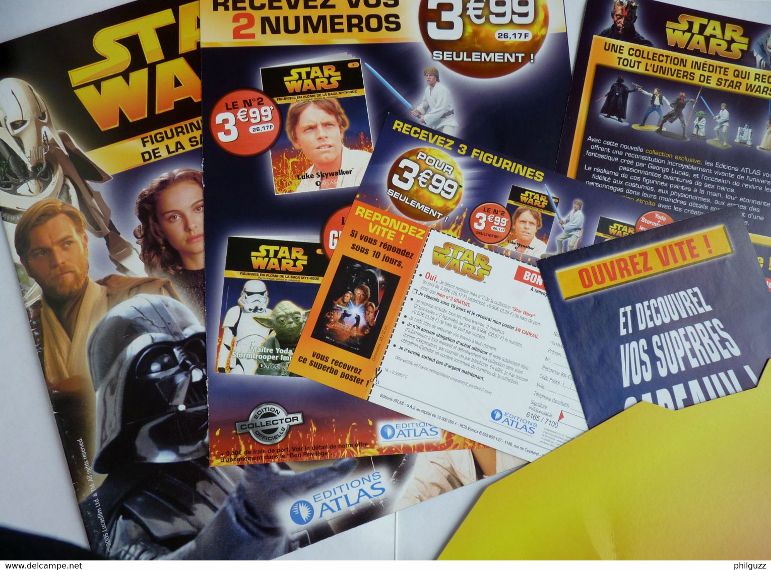 CHEMISE DOSSIER DE PRESSE AVEC LIVRET ET 4 FLYERS OU DEPLIANTS COLLECTION ATLAS FIGURINES STAR WARS 2005 - Episodio I