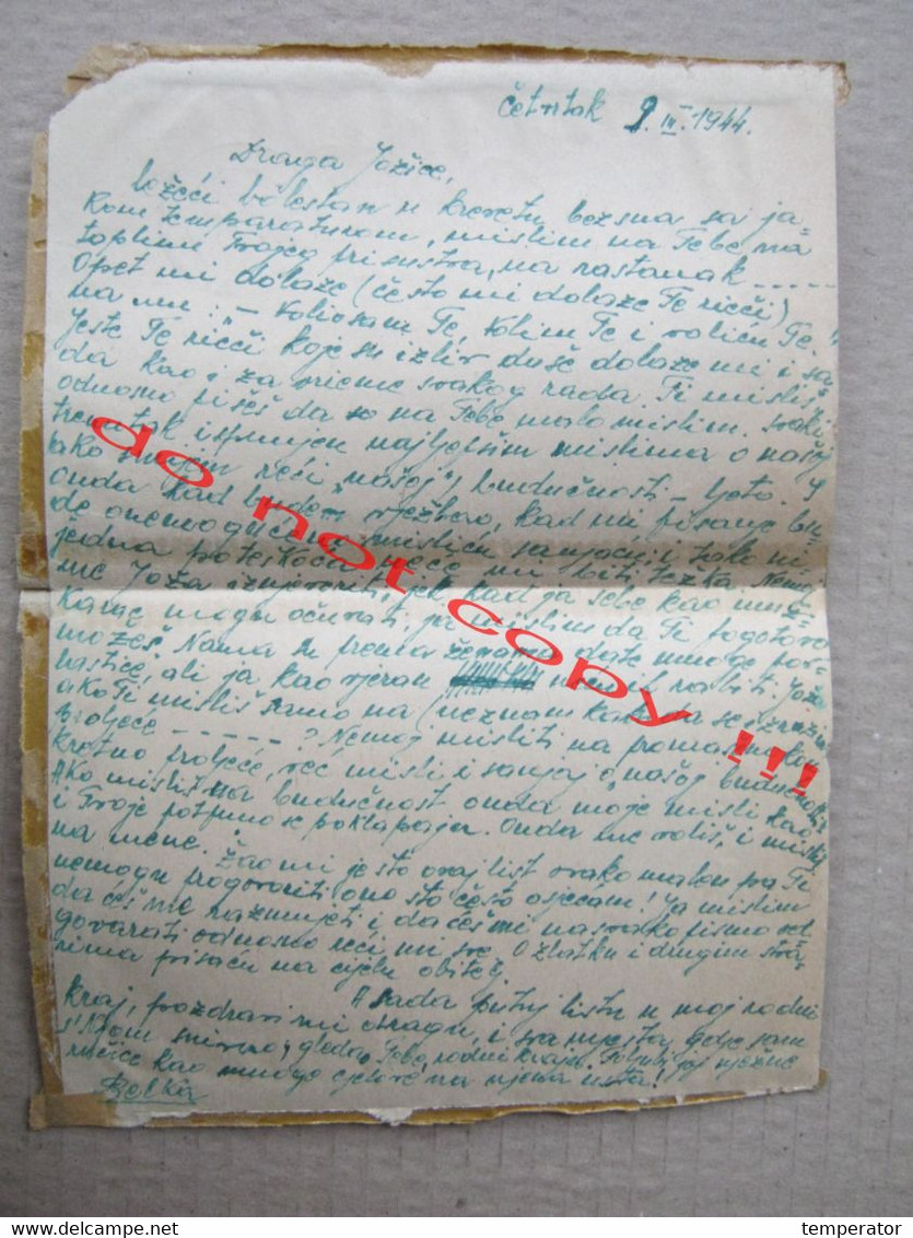 Croatia, NDH, WW2 / FELDPOST NR. 59099/C - War Nazi Censorship ? ( To Zemun 1944. ) / Description ... - Kroatië