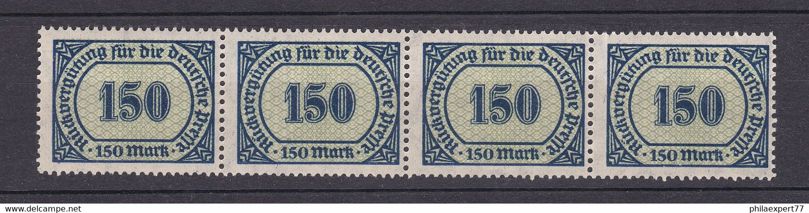 Deutsches Reich - Rückvergütung Für Die Deutsche Presse - 150 Mark - Viererstreifen - Postfrisch - Unused Stamps