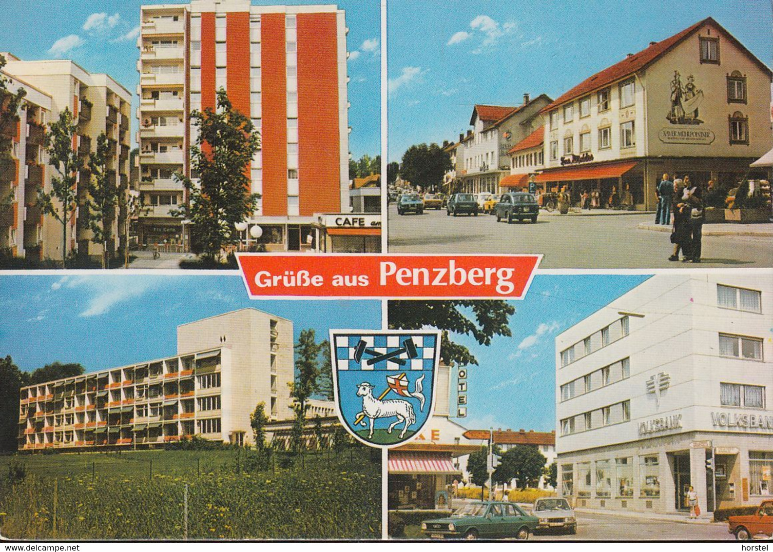 D-82377 Penzberg - Alte Stadtansichten - Cars - Audi - VW Golf - Fiat 850 - VW Passat - Penzberg