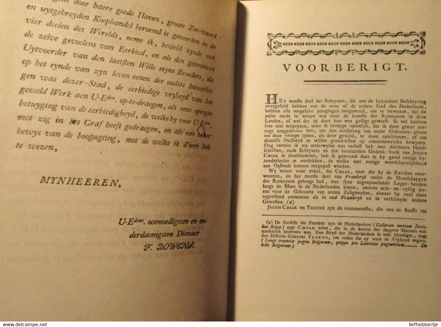 Nauwkeurige Beschryving Der ... Zee-stad Oostende, ...  1792 -  Door Jacob Bouwens - Herdruk Uit 1968 - Geschichte