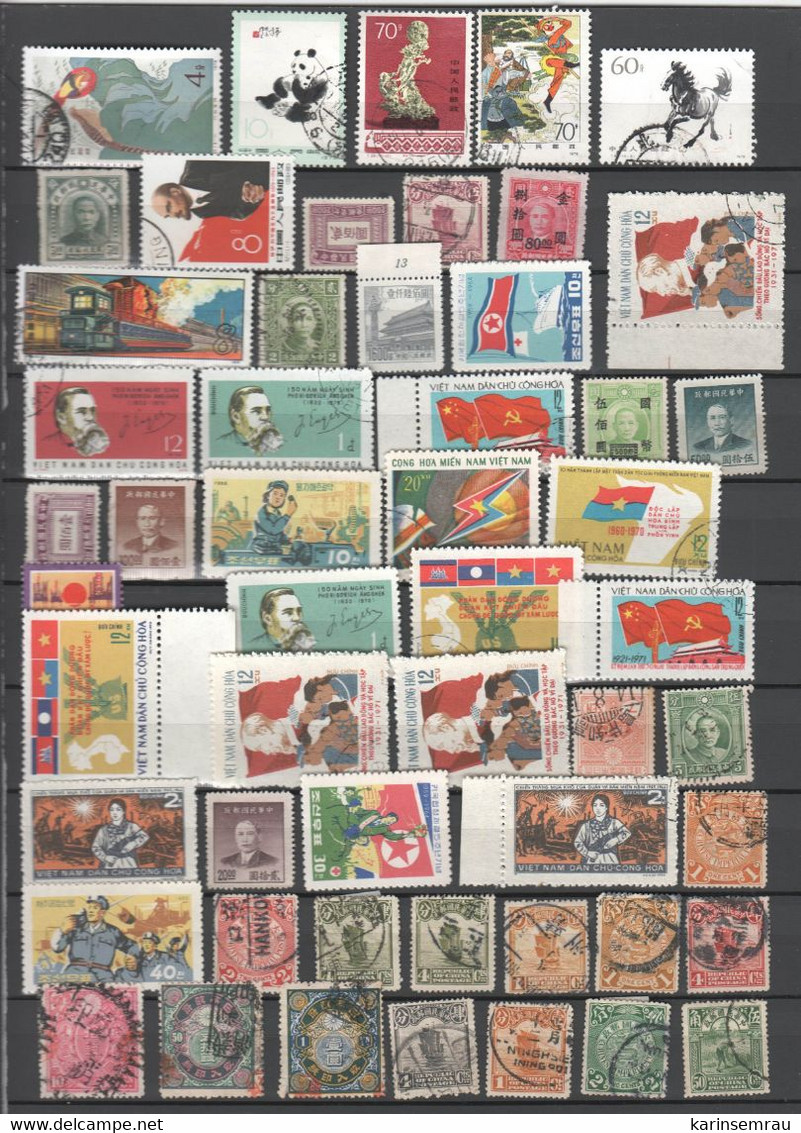 Lot Mit Alten Briefmarken Aus Asien , Viel Japan Und China - Asia (Other)