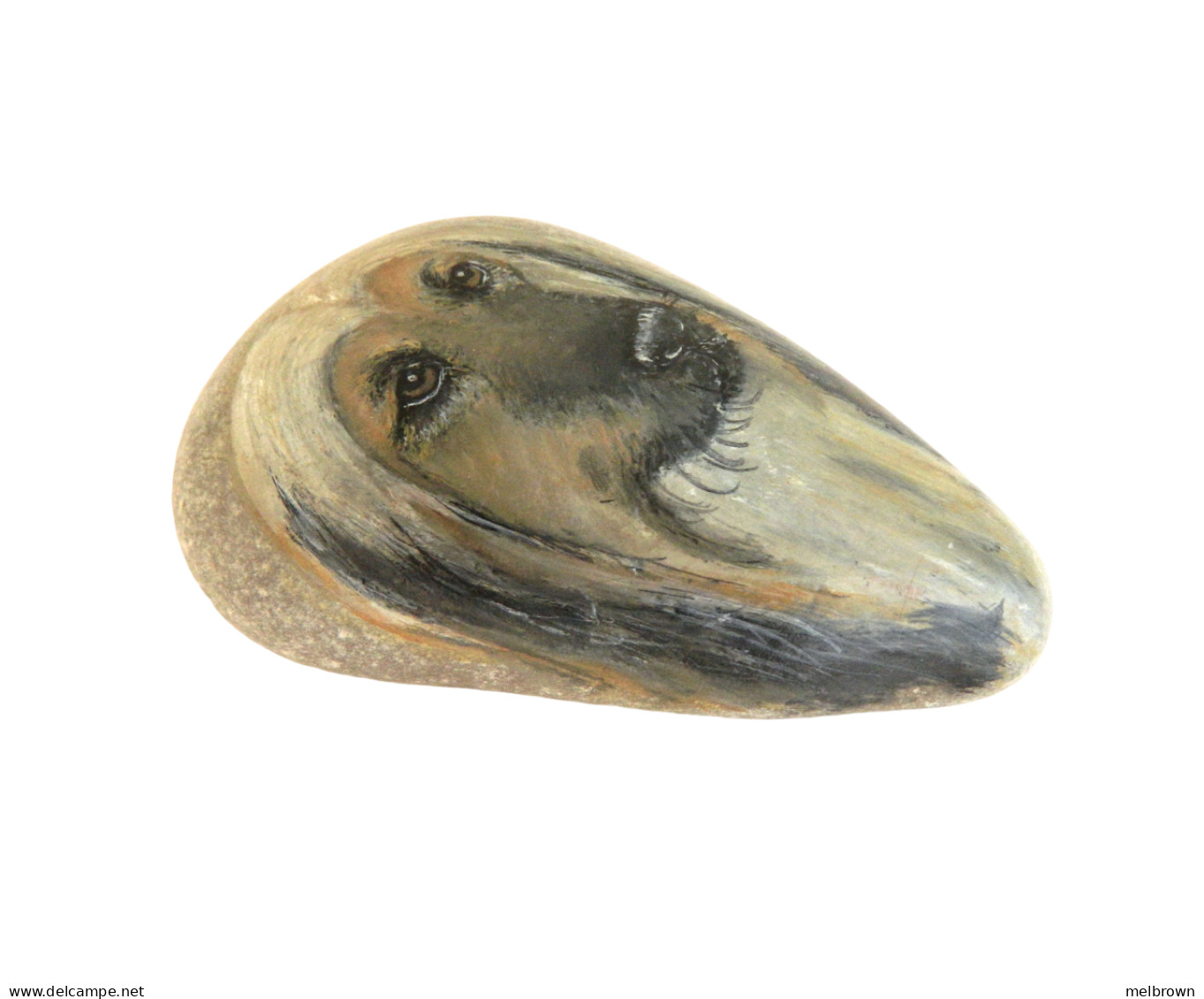 Afghan Hound Hand Painted On A Smooth Beach Stone Paperweight Decoration - Paper-weights