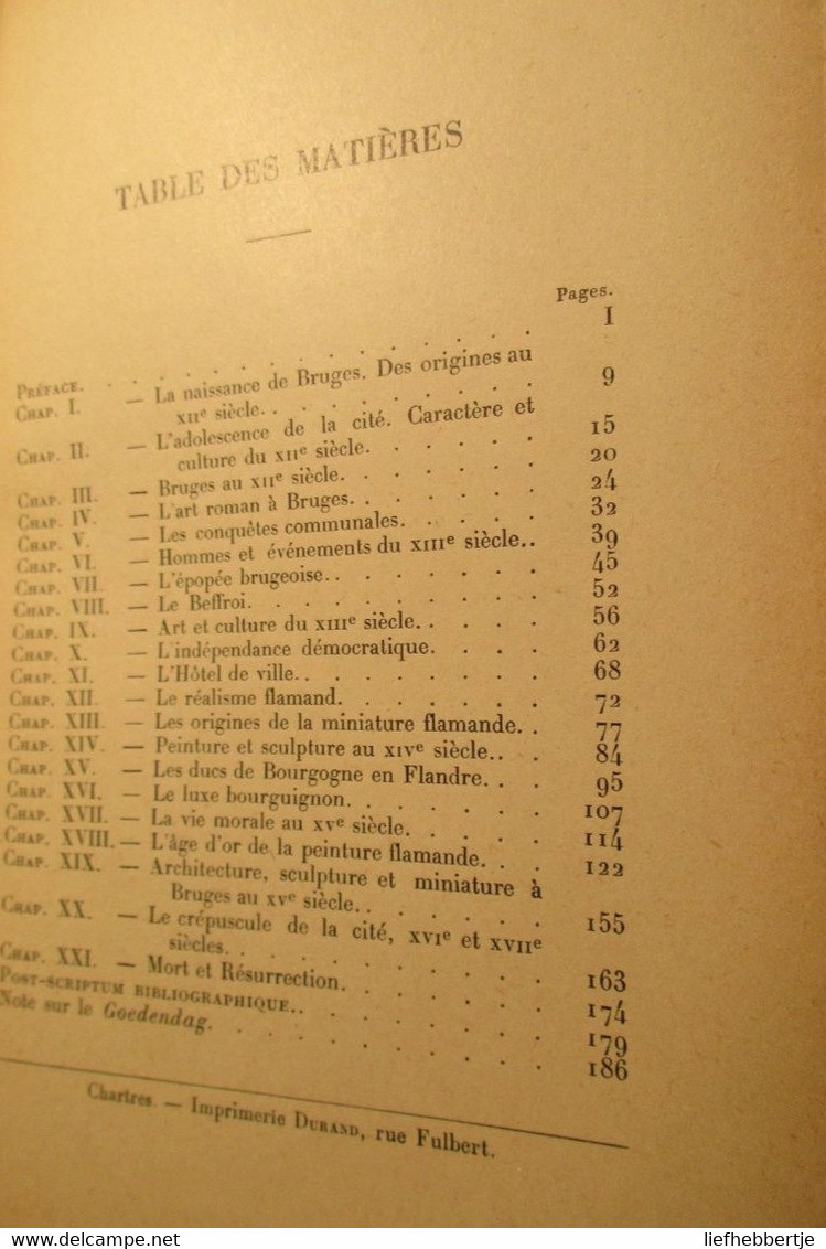 Psychologie D'une Ville - Essai Sur Bruges - Brugge   -  Door H. Fierens-Gevaert - 1901 - Geschichte
