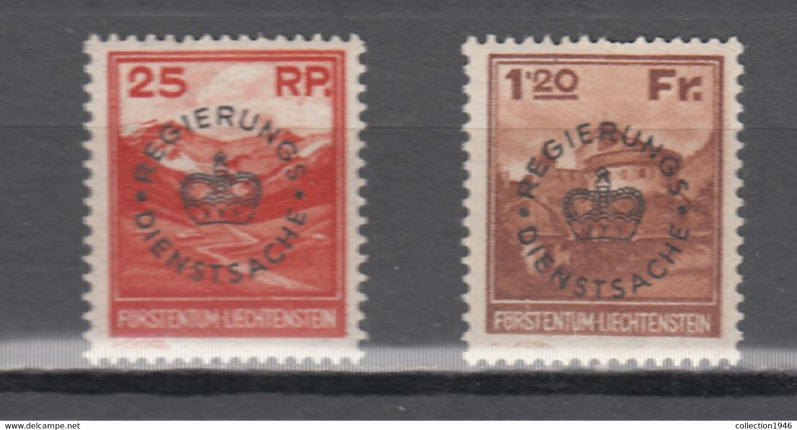 Liechtenstein 1933,2v Set,Mi D9/10,Freimarken Mit Aufdruck,MH/Ongebruikt(A3813) - Oficial