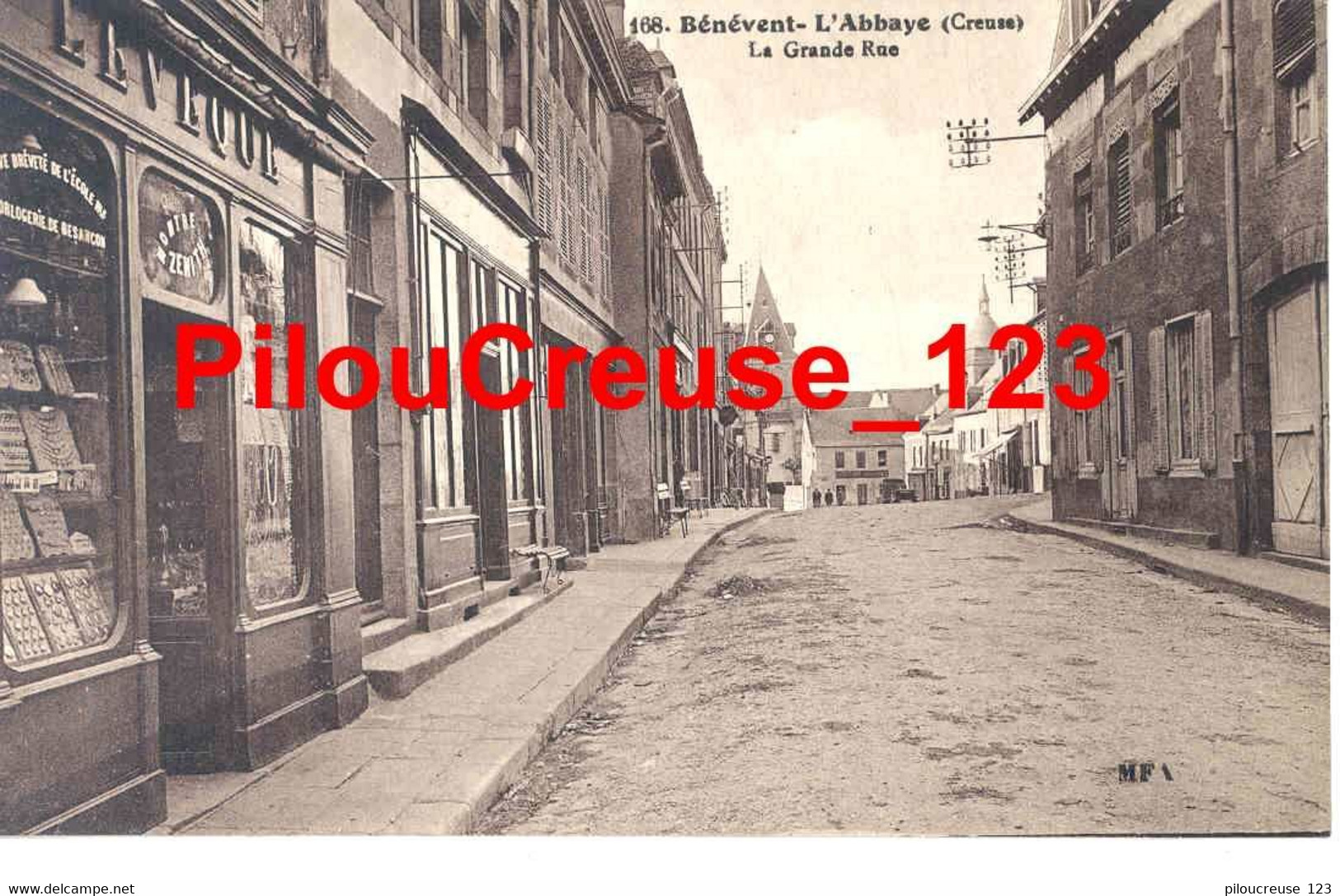 23 Creuse - BENEVENT L'ABBAYE - " La Grande Rue - Commerce LEVEQUE " - Benevent L'Abbaye