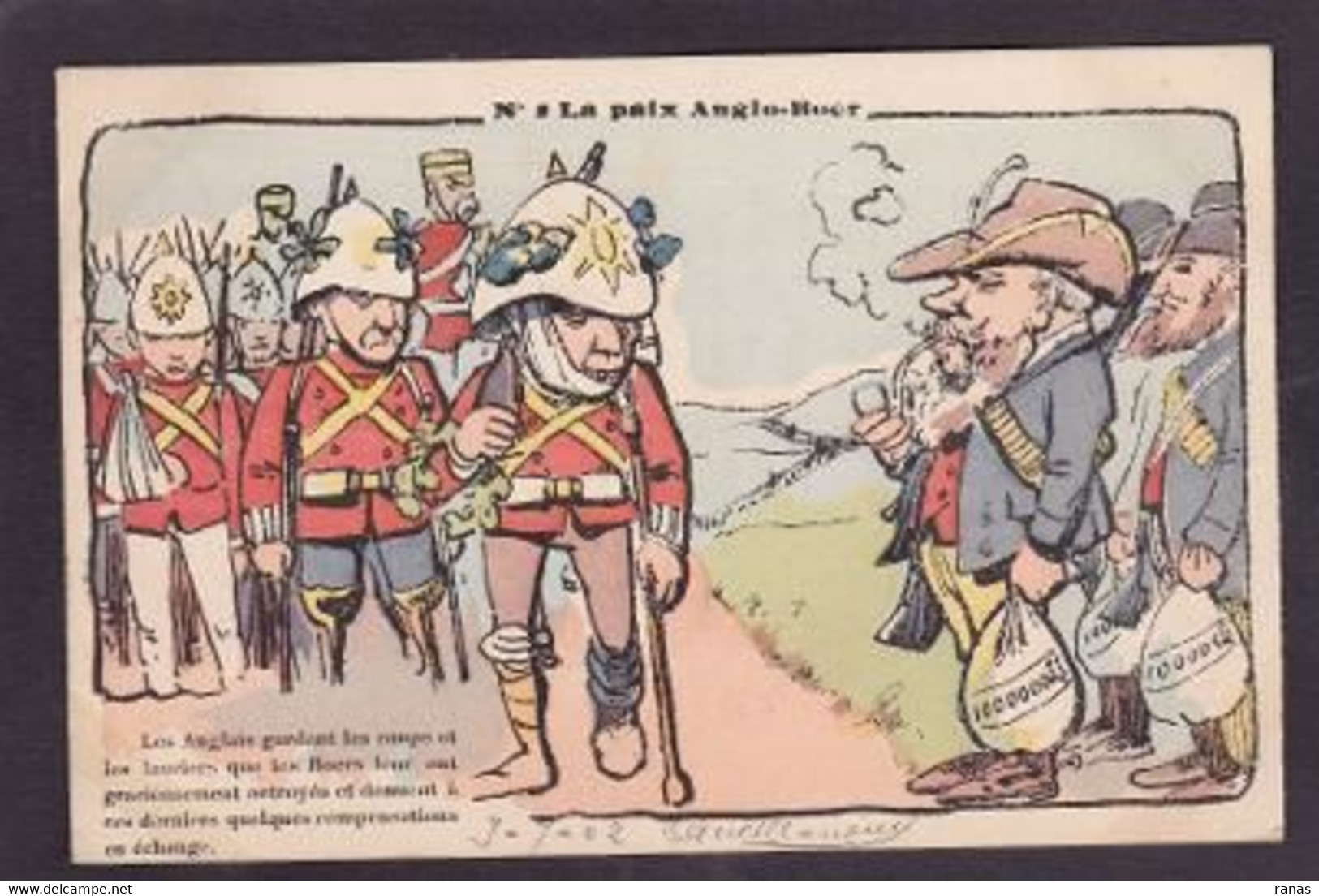 CPA Angleterre Transvaal Boers Satirique Caricature Circulé - Sonstige & Ohne Zuordnung