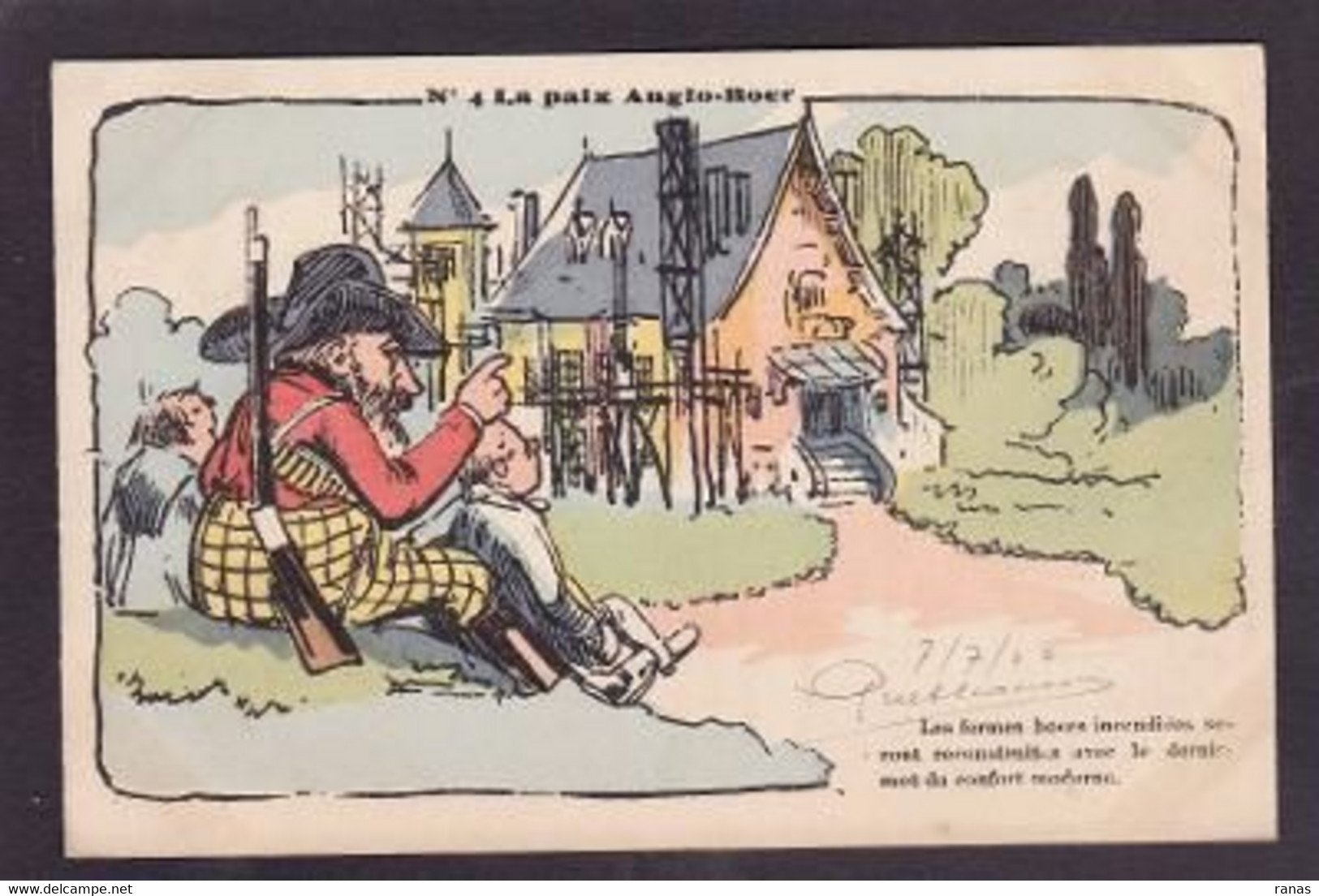 CPA Angleterre Transvaal Boers Satirique Caricature Circulé - Other & Unclassified