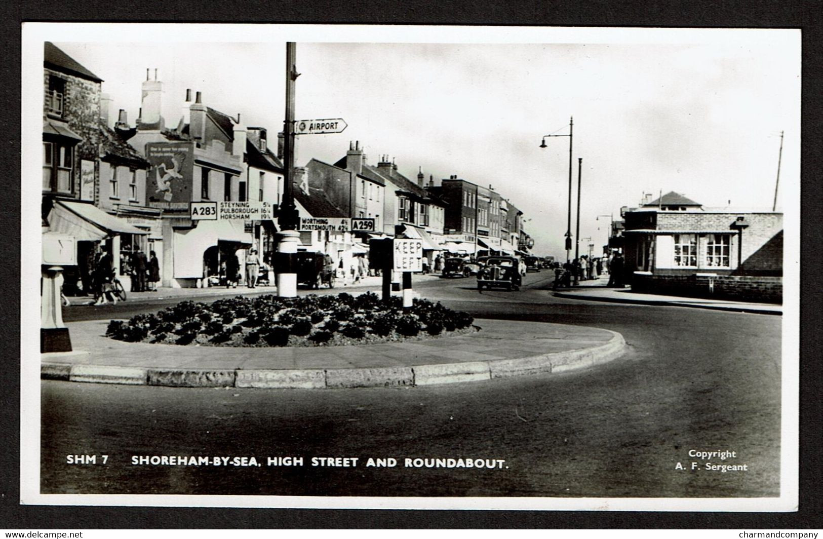 RPPC - Shoreham By Sea - High Street And Roundabout - Publ. A.F. Sergeant SHM 7 - 2 Scans - Other & Unclassified