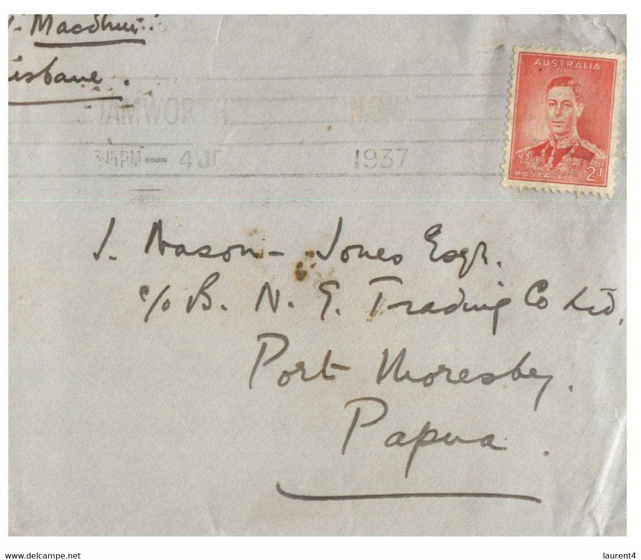 (Q 12) Australia - 1937 - Letter Posted From Tamworth To Papua (not Papua New Guinea) - Other & Unclassified