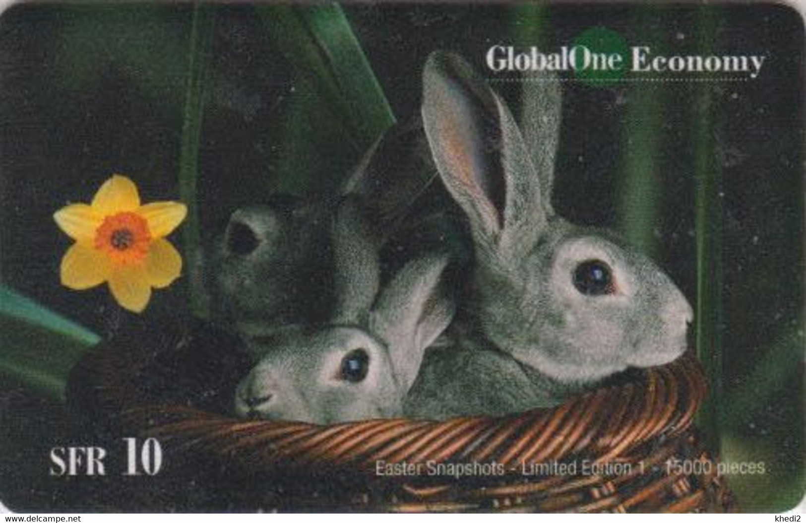 Télécarte Prépayée SUISSE GLOBAL ONE - ANIMAL - LAPIN - RABBIT - Switzerland Prepaid Phonecard - 320 - Rabbits