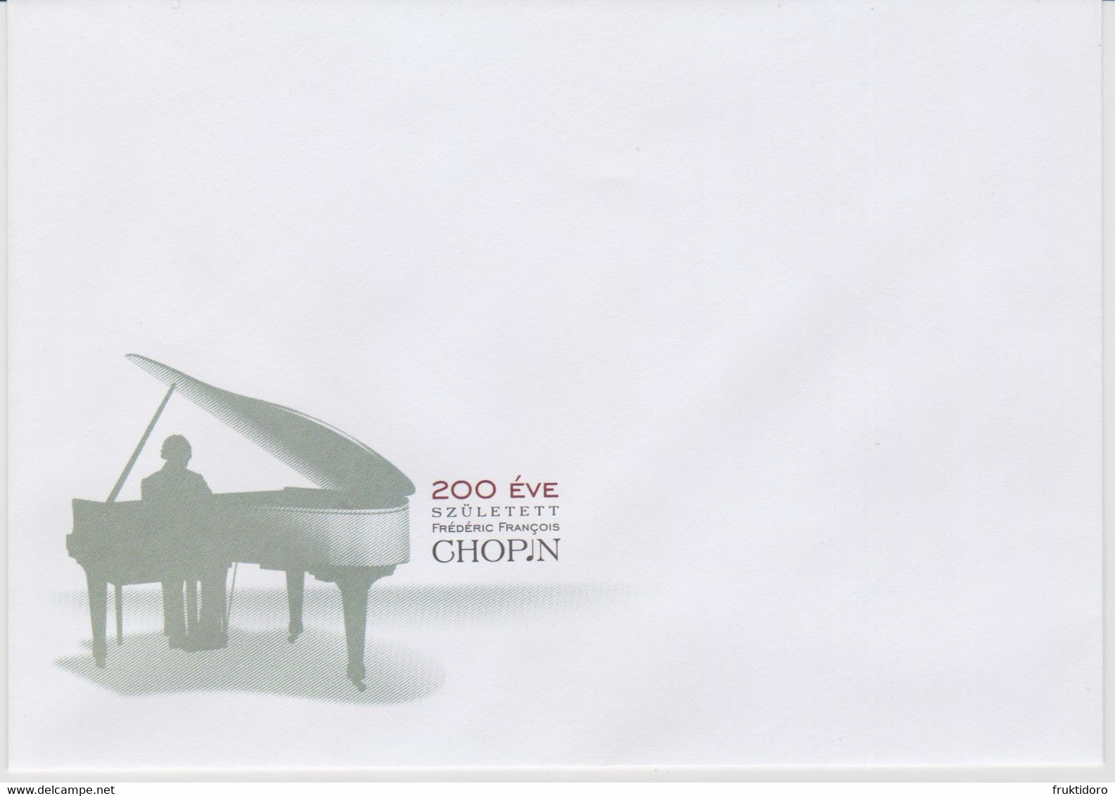 Hungary Envelope For FDC Mi 5480 Frederic Chopin 200 Anniversary - 2010 - Oficiales