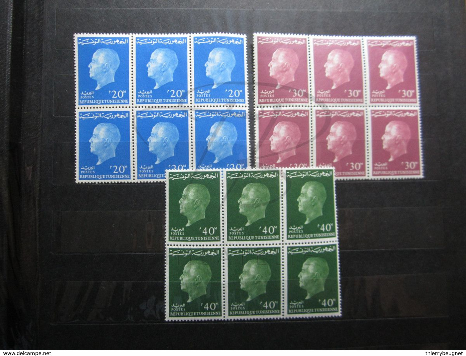 VEND BEAUX TIMBRES DE TUNISIE N° 569 - 571 EN BLOCS DE 6 , XX !!! - Tunisia