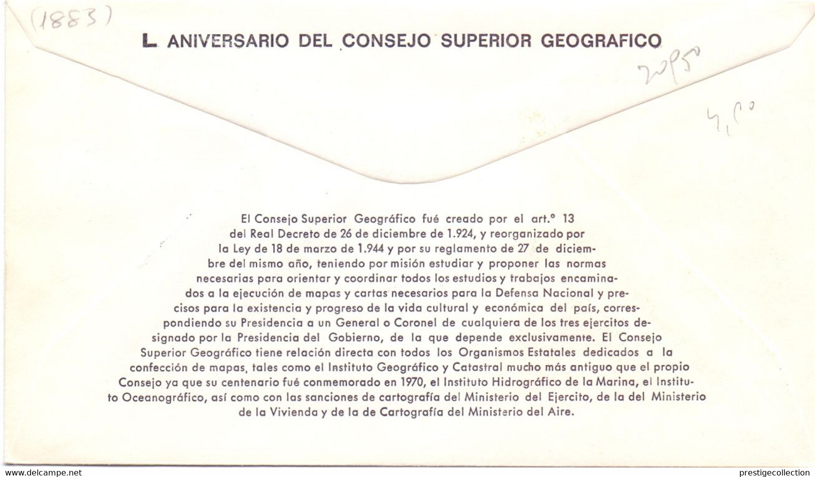 CONSEJO SUPERIOR GEOGRAFICO ESPANA 1974 CONER FDC  MADRID       (SETT200807) - Geography