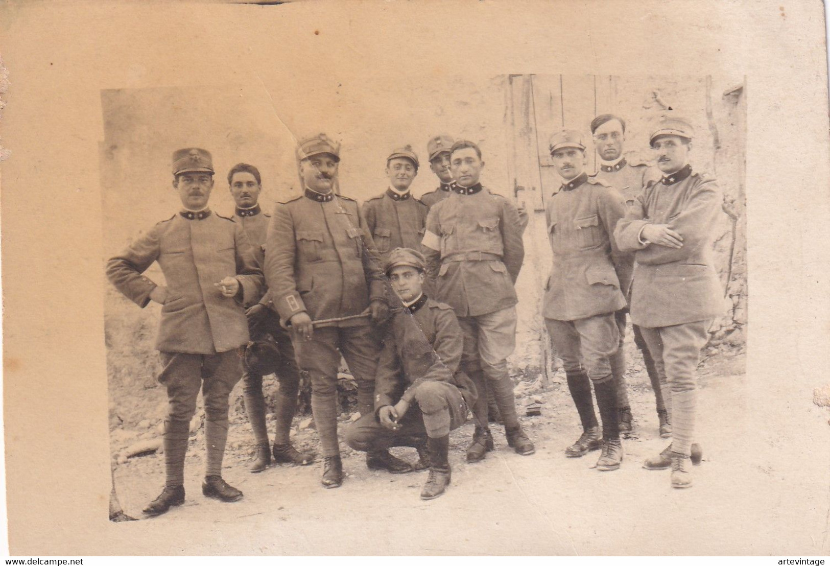 Foto Cartolina Militare - Gruppo Di Soldati - Periodo Regno - Guerra, Militari