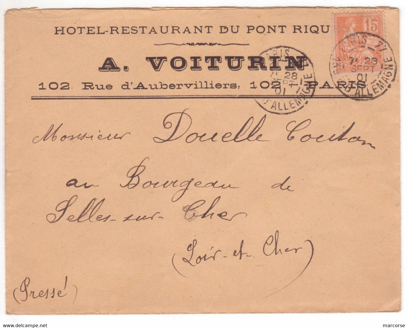 1ère Date TàD R01 Utilisé Par Erreur 20 J Avant Création Central D'arrondissement PARIS XIX 11/9/1901 + Retour à Normal - Handstempel