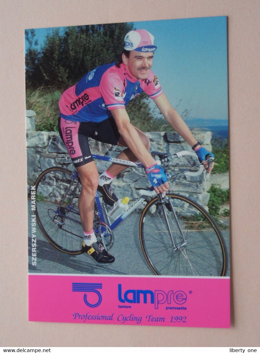 SZERSZYWSKI MAREK ( LAMPRE > Professional Cycling Team 1992 ) Carte Publi Format 16,5 X 11 Cm. ( 2 Scans ) ! - Cyclisme