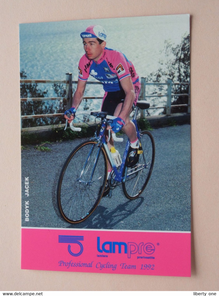 BODYK JACEK ( LAMPRE > Professional Cycling Team 1992 ) Carte Publi Format 16,5 X 11 Cm. ( 2 Scans ) ! - Cyclisme